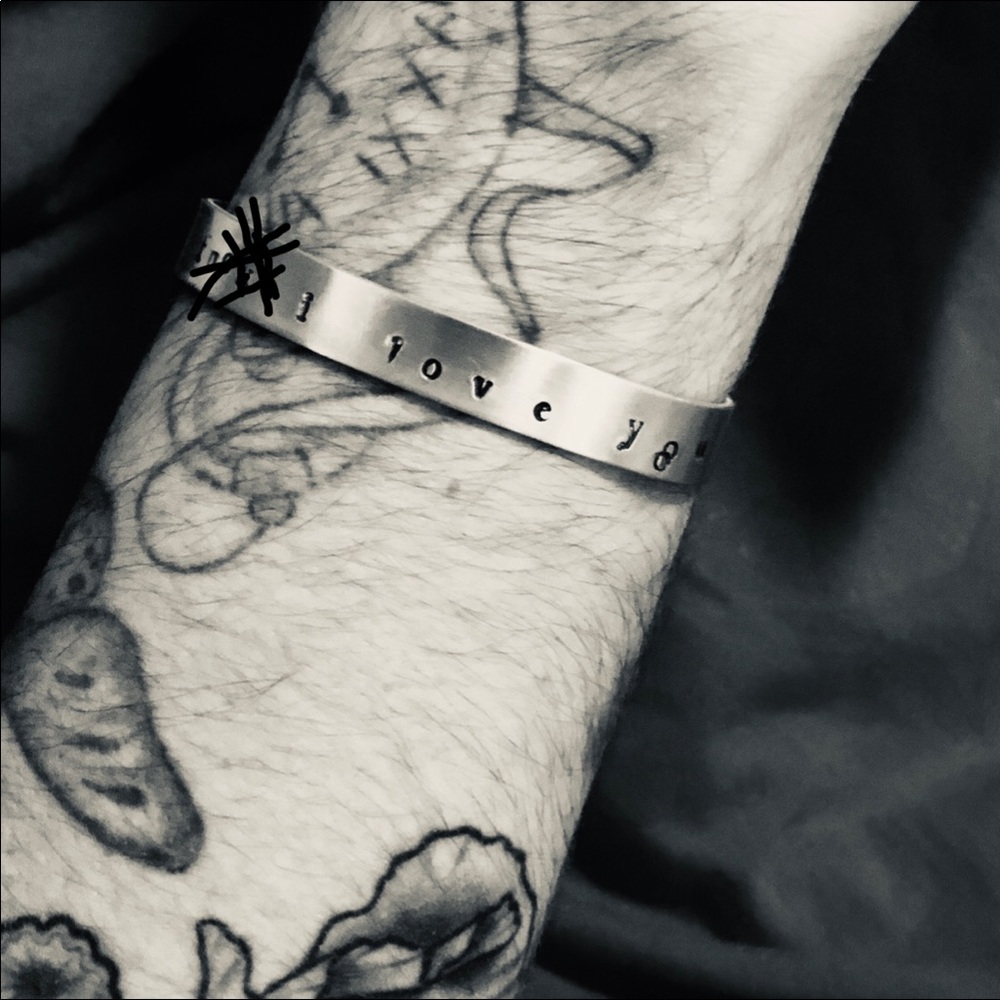 Stainless surgical steel stamped bracelet
